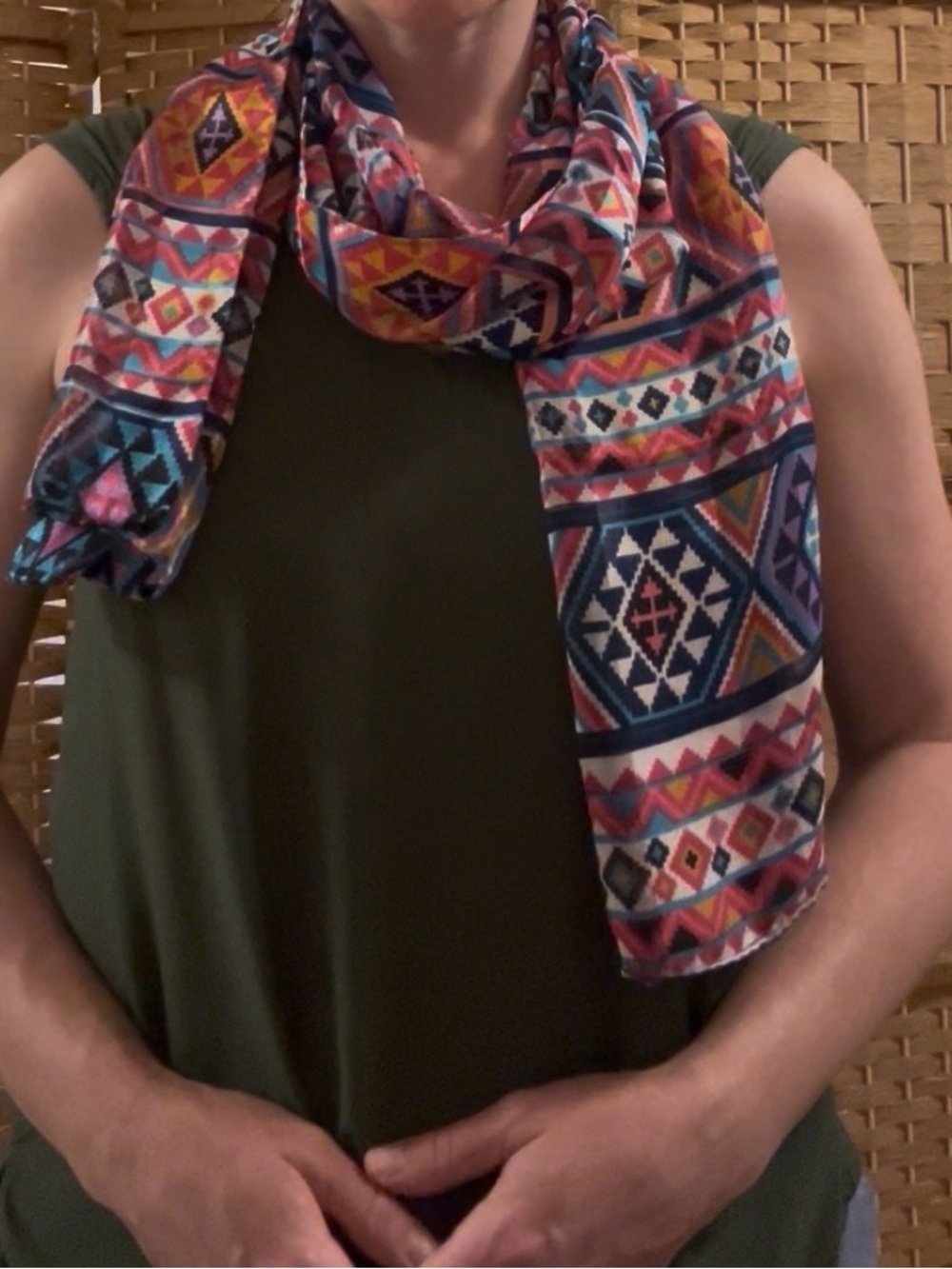 Multicolor Aztec Pattern Lightweight Women's Scarf